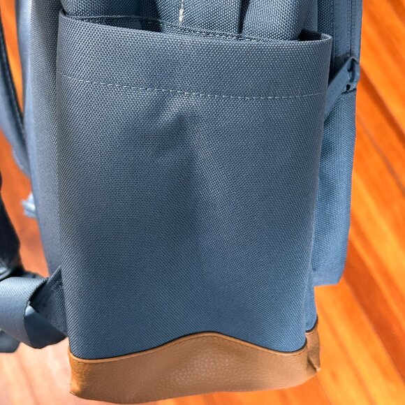 Herschel Backpack Blue w/ Tan Faux Leather Base – Good Condition - Picture 6 of 10